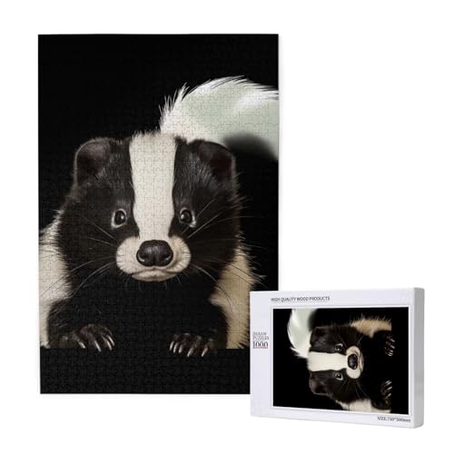 Cute Skunk Printed Jigsaw Puzzle with Storage Box, Wooden Puzzle for Adults and Kids, 1000 Pieces Family Fun Decorative Game Cute Skunk Printed Jigsaw Puzzle with Storage Box, Wooden Puzzle for Adults and Kids, 1000 Pieces Family Fun Decorative Game von WPUTY