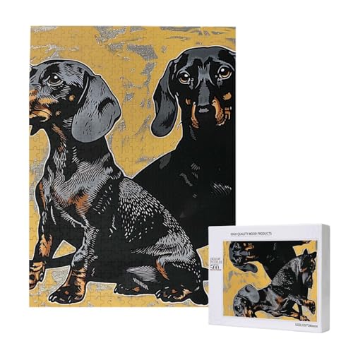 Dackel Bedrucktes Puzzle mit Aufbewahrungsbox, Holzpuzzle für Erwachsene und Kinder, 500 Teile Familienspaß, Dekoratives Spiel Dackel Bedrucktes Puzzle mit Aufbewahrungsbox, Holzpuzzle für Erwachsene und Kinder, 500 Teile Familienspaß, Dekoratives Spiel von WPUTY
