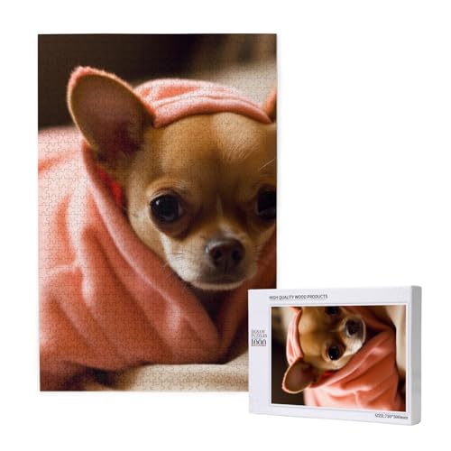 Depressed Chihuahua Printed Jigsaw Puzzle with Storage Box, Wooden Puzzle for Adults and Kids, 1000 Pieces Family Fun Decorative Game Depressed Chihuahua Printed Jigsaw Puzzle with Storage Box, Wooden Puzzle for Adults and Kids, 1000 Pieces Family Fun Decorative Game von WPUTY