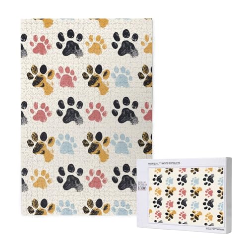 Dog Paw Pattern Printed Jigsaw Puzzle with Storage Box, Wooden Puzzle for Adults and Kids, 1000 Pieces Family Fun Decorative Game Dog Paw Pattern Printed Jigsaw Puzzle with Storage Box, Wooden Puzzle for Adults and Kids, 1000 Pieces Family Fun Decorative Game von WPUTY