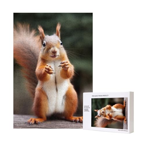 Eichhörnchen Lustiges Tier Gedrucktes Puzzle mit Aufbewahrungsbox, Holzpuzzle für Erwachsene und Kinder, 300 Teile Familienspaß Dekoratives Spiel Eichhörnchen Lustiges Tier Gedrucktes Puzzle mit Aufbewahrungsbox, Holzpuzzle für Erwachsene und Kinder, 300 Teile Familienspaß Dekoratives Spiel von WPUTY