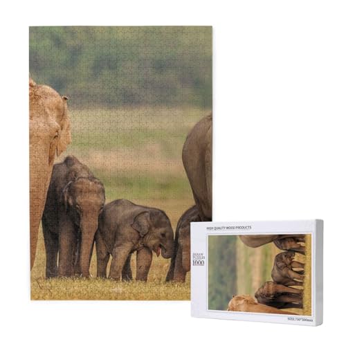 Elefantenfamilie gedrucktes Puzzle mit Aufbewahrungsbox, Holzpuzzle für Erwachsene und Kinder, 1000 Teile Familienspaß, dekoratives Spiel Elefantenfamilie gedrucktes Puzzle mit Aufbewahrungsbox, Holzpuzzle für Erwachsene und Kinder, 1000 Teile Familienspaß, dekoratives Spiel von WPUTY