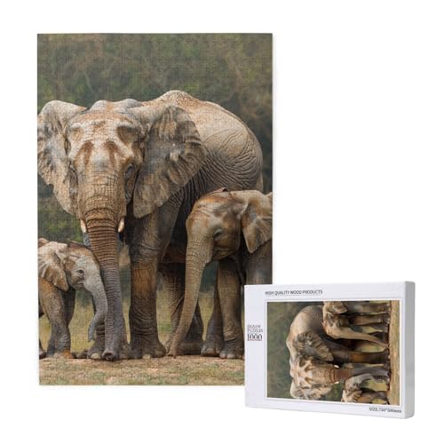 Elefantenfamilie gedrucktes Puzzle mit Aufbewahrungsbox, Holzpuzzle für Erwachsene und Kinder, 1000 Teile Familienspaß, dekoratives Spiel Elefantenfamilie gedrucktes Puzzle mit Aufbewahrungsbox, Holzpuzzle für Erwachsene und Kinder, 1000 Teile Familienspaß, dekoratives Spiel von WPUTY