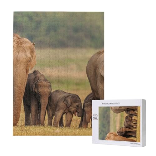 Elefantenfamilie gedrucktes Puzzle mit Aufbewahrungsbox, Holzpuzzle für Erwachsene und Kinder, 500 Teile Familienspaß, dekoratives Spiel Elefantenfamilie gedrucktes Puzzle mit Aufbewahrungsbox, Holzpuzzle für Erwachsene und Kinder, 500 Teile Familienspaß, dekoratives Spiel von WPUTY