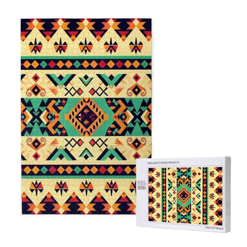 Ethnisches geometrisches Muster, gedrucktes Puzzle mit Aufbewahrungsbox, Holzpuzzle für Erwachsene und Kinder, 1000 Teile Familienspaß, dekoratives Spiel Ethnisches geometrisches Muster, gedrucktes Puzzle mit Aufbewahrungsbox, Holzpuzzle für Erwachsene und Kinder, 1000 Teile Familienspaß, dekoratives Spiel von WPUTY