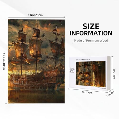 Fantasy Piratenschiff, gedrucktes Puzzle mit Aufbewahrungsbox, Holzpuzzle für Erwachsene und Kinder, 300 Teile, Familienspaß, dekoratives Spiel Fantasy Piratenschiff, gedrucktes Puzzle mit Aufbewahrungsbox, Holzpuzzle für Erwachsene und Kinder, 300 Teile, Familienspaß, dekoratives Spiel von WPUTY