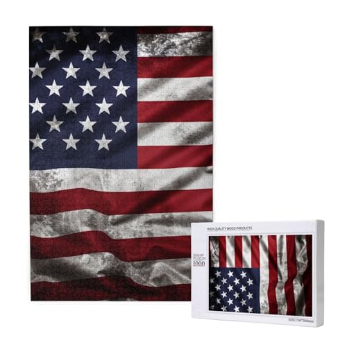 Flagge 4. Juli gedruckt Puzzle mit Aufbewahrungsbox, Holzpuzzle für Erwachsene und Kinder, 1000 Teile Familienspaß, dekoratives Spiel Flagge 4. Juli gedruckt Puzzle mit Aufbewahrungsbox, Holzpuzzle für Erwachsene und Kinder, 1000 Teile Familienspaß, dekoratives Spiel von WPUTY