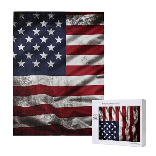 Flagge 4. Juli gedruckt Puzzle mit Aufbewahrungsbox, Holzpuzzle für Erwachsene und Kinder, 500 Teile Familienspaß, dekoratives Spiel Flagge 4. Juli gedruckt Puzzle mit Aufbewahrungsbox, Holzpuzzle für Erwachsene und Kinder, 500 Teile Familienspaß, dekoratives Spiel von WPUTY