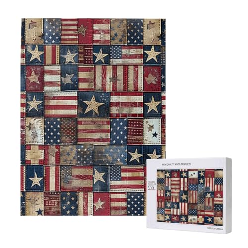 Flagge Patchwork Gedruckt Puzzle mit Aufbewahrungsbox, Holzpuzzle für Erwachsene und Kinder, 500 Teile Familie Spaß Dekoratives Spiel Flagge Patchwork Gedruckt Puzzle mit Aufbewahrungsbox, Holzpuzzle für Erwachsene und Kinder, 500 Teile Familie Spaß Dekoratives Spiel von WPUTY