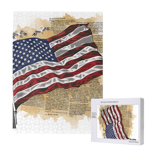 Flagge gedruckt Puzzle mit Aufbewahrungsbox, Holzpuzzle für Erwachsene und Kinder, 500 Teile Familienspaß, dekoratives Spiel Flagge gedruckt Puzzle mit Aufbewahrungsbox, Holzpuzzle für Erwachsene und Kinder, 500 Teile Familienspaß, dekoratives Spiel von WPUTY