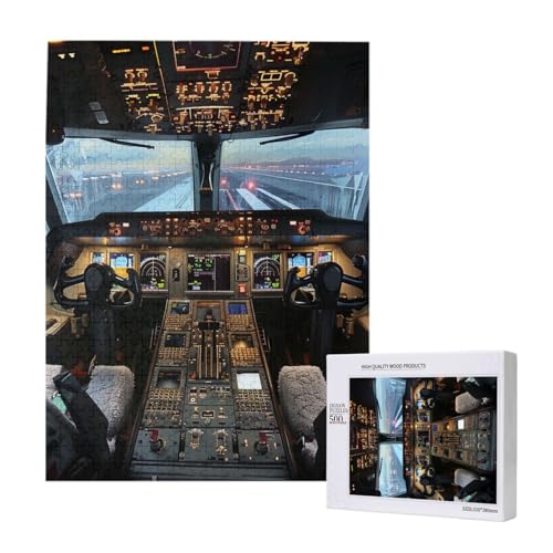 Flugzeug-Cockpit gedrucktes Puzzle mit Aufbewahrungsbox, Holzpuzzle für Erwachsene und Kinder, 500 Teile Familienspaß, dekoratives Spiel Flugzeug-Cockpit gedrucktes Puzzle mit Aufbewahrungsbox, Holzpuzzle für Erwachsene und Kinder, 500 Teile Familienspaß, dekoratives Spiel von WPUTY