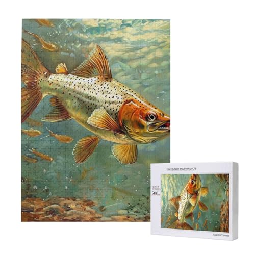 Fly Fish Printed Jigsaw Puzzle with Storage Box, Wooden Puzzle for Adults and Kids, 500 Pieces Family Fun Decorative Game Fly Fish Printed Jigsaw Puzzle with Storage Box, Wooden Puzzle for Adults and Kids, 500 Pieces Family Fun Decorative Game von WPUTY