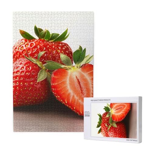 Fresh Strawberry Printed Jigsaw Puzzle with Storage Box, Wooden Puzzle for Adults and Kids, 1000 Pieces Family Fun Decorative Game Fresh Strawberry Printed Jigsaw Puzzle with Storage Box, Wooden Puzzle for Adults and Kids, 1000 Pieces Family Fun Decorative Game von WPUTY