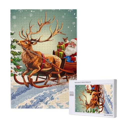 Frohe Weihnachten Tag gedruckt Puzzle mit Aufbewahrungsbox Holzpuzzle für Erwachsene und Kinder, 1000 Teile Familie Spaß Dekoratives Spiel Frohe Weihnachten Tag gedruckt Puzzle mit Aufbewahrungsbox Holzpuzzle für Erwachsene und Kinder, 1000 Teile Familie Spaß Dekoratives Spiel von WPUTY
