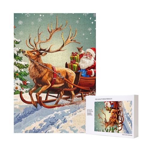 Frohe Weihnachten Tag gedruckt Puzzle mit Aufbewahrungsbox Holzpuzzle für Erwachsene und Kinder, 300 Teile Familie Spaß Dekoratives Spiel Frohe Weihnachten Tag gedruckt Puzzle mit Aufbewahrungsbox Holzpuzzle für Erwachsene und Kinder, 300 Teile Familie Spaß Dekoratives Spiel von WPUTY