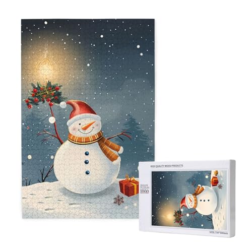 Frohe Weihnachten gedruckt Puzzle mit Aufbewahrungsbox Holzpuzzle für Erwachsene und Kinder, 1000 Teile Familie Spaß Dekoratives Spiel Frohe Weihnachten gedruckt Puzzle mit Aufbewahrungsbox Holzpuzzle für Erwachsene und Kinder, 1000 Teile Familie Spaß Dekoratives Spiel von WPUTY