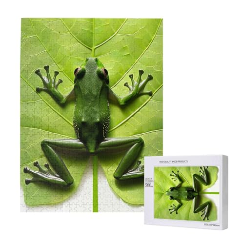 Froschblätter gedruckt Puzzle mit Aufbewahrungsbox, Holzpuzzle für Erwachsene und Kinder, 500 Teile Familienspaß, dekoratives Spiel Froschblätter gedruckt Puzzle mit Aufbewahrungsbox, Holzpuzzle für Erwachsene und Kinder, 500 Teile Familienspaß, dekoratives Spiel von WPUTY