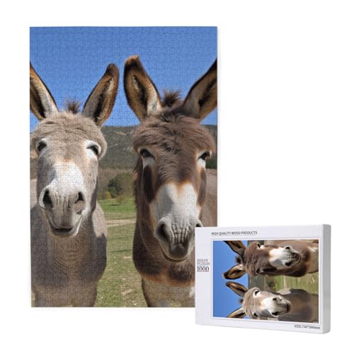Funny Donkeys Printed Jigsaw Puzzle with Storage Box, Wooden Puzzle for Adults and Kids, 1000 Pieces Family Fun Decorative Game Funny Donkeys Printed Jigsaw Puzzle with Storage Box, Wooden Puzzle for Adults and Kids, 1000 Pieces Family Fun Decorative Game von WPUTY