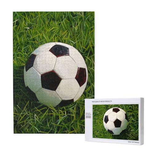 Fußball auf Gras bedrucktes Puzzle mit Aufbewahrungsbox, Holzpuzzle für Erwachsene und Kinder, 1000 Teile, Familienspaß, dekoratives Spiel Fußball auf Gras bedrucktes Puzzle mit Aufbewahrungsbox, Holzpuzzle für Erwachsene und Kinder, 1000 Teile, Familienspaß, dekoratives Spiel von WPUTY