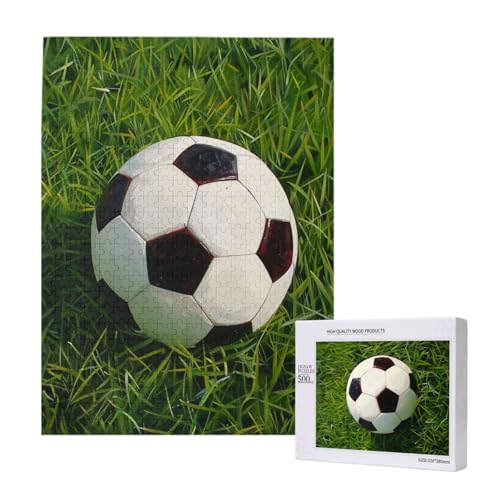 Fußball auf Gras bedrucktes Puzzle mit Aufbewahrungsbox, Holzpuzzle für Erwachsene und Kinder, 500 Teile, Familienspaß, dekoratives Spiel Fußball auf Gras bedrucktes Puzzle mit Aufbewahrungsbox, Holzpuzzle für Erwachsene und Kinder, 500 Teile, Familienspaß, dekoratives Spiel von WPUTY