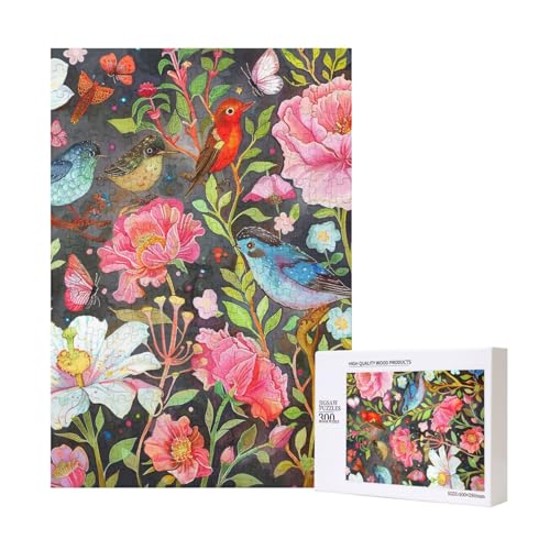 Garten mit Vogel und Blume, bedrucktes Puzzle mit Aufbewahrungsbox, Holzpuzzle für Erwachsene und Kinder, 300 Teile, Familienspaß, dekoratives Spiel Garten mit Vogel und Blume, bedrucktes Puzzle mit Aufbewahrungsbox, Holzpuzzle für Erwachsene und Kinder, 300 Teile, Familienspaß, dekoratives Spiel von WPUTY