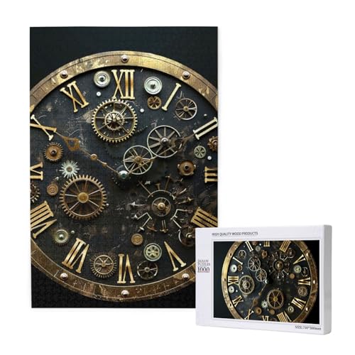 Gears Clock Bronze Century Printed Jigsaw Puzzle with Storage Box, Wooden Puzzle for Adults and Kids, 1000 Pieces Family Fun Decorative Game Gears Clock Bronze Century Printed Jigsaw Puzzle with Storage Box, Wooden Puzzle for Adults and Kids, 1000 Pieces Family Fun Decorative Game von WPUTY