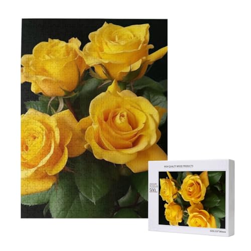 Gelbe Rosen, bedrucktes Puzzle mit Aufbewahrungsbox, Holzpuzzle für Erwachsene und Kinder, 500 Teile, Familienspaß, dekoratives Spiel Gelbe Rosen, bedrucktes Puzzle mit Aufbewahrungsbox, Holzpuzzle für Erwachsene und Kinder, 500 Teile, Familienspaß, dekoratives Spiel von WPUTY