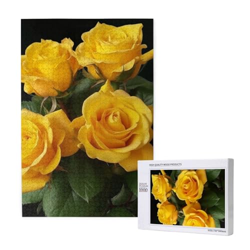 Gelbe Rosen, gedrucktes Puzzle mit Aufbewahrungsbox, Holzpuzzle für Erwachsene und Kinder, 1000 Teile, Familienspaß, dekoratives Spiel Gelbe Rosen, gedrucktes Puzzle mit Aufbewahrungsbox, Holzpuzzle für Erwachsene und Kinder, 1000 Teile, Familienspaß, dekoratives Spiel von WPUTY