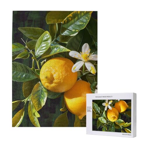 Gelbe Zitronenblüte gedrucktes Puzzle mit Aufbewahrungsbox, Holzpuzzle für Erwachsene und Kinder, 500 Teile Familienspaß, dekoratives Spiel Gelbe Zitronenblüte gedrucktes Puzzle mit Aufbewahrungsbox, Holzpuzzle für Erwachsene und Kinder, 500 Teile Familienspaß, dekoratives Spiel von WPUTY