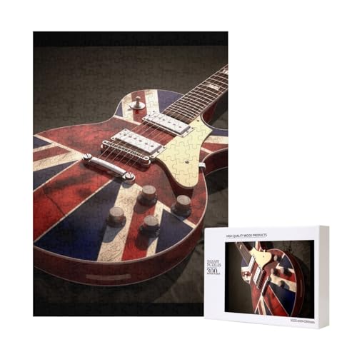 Gitarre British Flag Printed Jigsaw Puzzle with Storage Box, Wooden Puzzle for Adults and Kids, 300 Pieces Family Fun Decorative Game Gitarre British Flag Printed Jigsaw Puzzle with Storage Box, Wooden Puzzle for Adults and Kids, 300 Pieces Family Fun Decorative Game von WPUTY