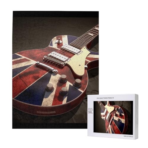 Gitarre British Flag Printed Jigsaw Puzzle with Storage Box, Wooden Puzzle for Adults and Kids, 500 Pieces Family Fun Decorative Game Gitarre British Flag Printed Jigsaw Puzzle with Storage Box, Wooden Puzzle for Adults and Kids, 500 Pieces Family Fun Decorative Game von WPUTY