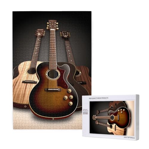 Gitarre gedruckt Puzzle mit Aufbewahrungsbox, Holzpuzzle für Erwachsene und Kinder, 1000 Teile Familienspaß, dekoratives Spiel Gitarre gedruckt Puzzle mit Aufbewahrungsbox, Holzpuzzle für Erwachsene und Kinder, 1000 Teile Familienspaß, dekoratives Spiel von WPUTY
