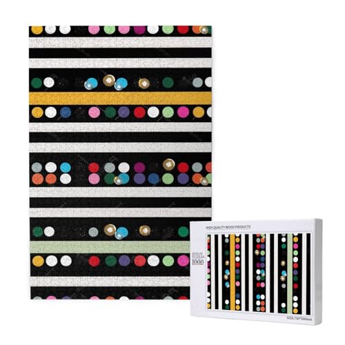 Glitter Rainbow Polka Dot Stripe Black and White 2 Printed Jigsaw Puzzle with Storage Box, Wooden Puzzle for Adults and Kids, 1000 Pieces Family Fun Decorative Game Glitter Rainbow Polka Dot Stripe Black and White 2 Printed Jigsaw Puzzle with Storage Box, Wooden Puzzle for Adults and Kids, 1000 Pieces Family Fun Decorative Game von WPUTY