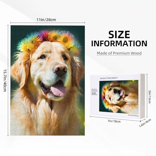 Golden Retriever Hund gedruckt Puzzle mit Aufbewahrungsbox, Holzpuzzle für Erwachsene und Kinder, 300 Teile Familienspaß, dekoratives Spiel Golden Retriever Hund gedruckt Puzzle mit Aufbewahrungsbox, Holzpuzzle für Erwachsene und Kinder, 300 Teile Familienspaß, dekoratives Spiel von WPUTY