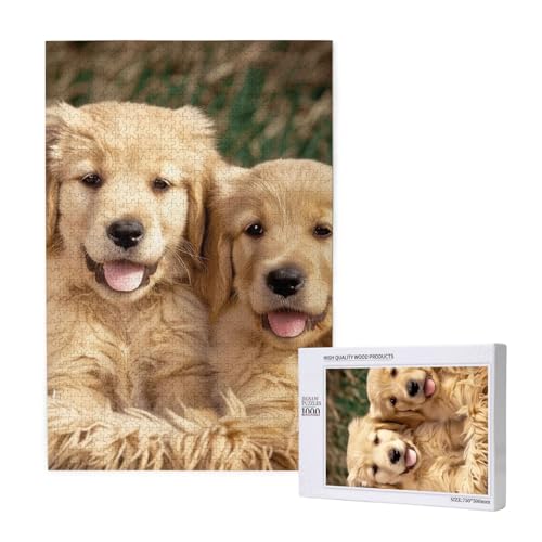 Golden Retriever Hunde Welpen Haustiere Gedrucktes Puzzle mit Aufbewahrungsbox, Holzpuzzle für Erwachsene und Kinder, 1000 Teile Familienspaß, dekoratives Spiel Golden Retriever Hunde Welpen Haustiere Gedrucktes Puzzle mit Aufbewahrungsbox, Holzpuzzle für Erwachsene und Kinder, 1000 Teile Familienspaß, dekoratives Spiel von WPUTY