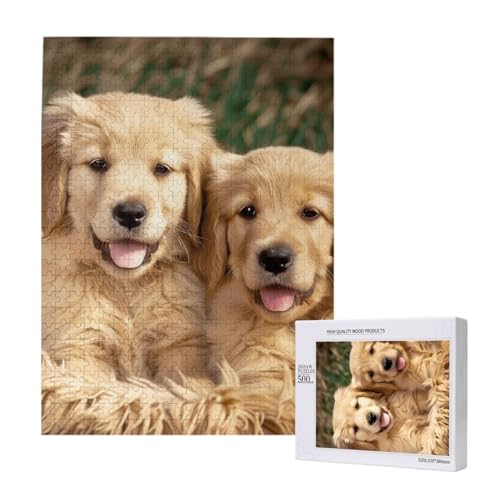 Golden Retriever Hunde Welpen Haustiere Gedrucktes Puzzle mit Aufbewahrungsbox, Holzpuzzle für Erwachsene und Kinder, 500 Teile Familienspaß, dekoratives Spiel Golden Retriever Hunde Welpen Haustiere Gedrucktes Puzzle mit Aufbewahrungsbox, Holzpuzzle für Erwachsene und Kinder, 500 Teile Familienspaß, dekoratives Spiel von WPUTY