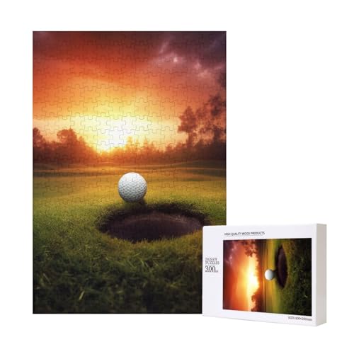 Golf Sport bei Sonnenuntergang Gedrucktes Puzzle mit Aufbewahrungsbox, Holzpuzzle für Erwachsene und Kinder, 300 Teile Familienspaß, dekoratives Spiel Golf Sport bei Sonnenuntergang Gedrucktes Puzzle mit Aufbewahrungsbox, Holzpuzzle für Erwachsene und Kinder, 300 Teile Familienspaß, dekoratives Spiel von WPUTY