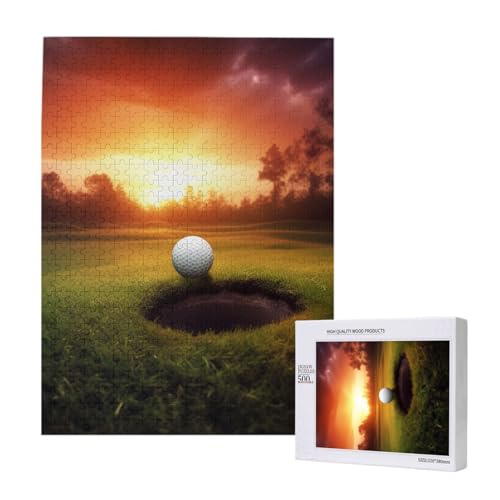 Golf Sport bei Sonnenuntergang Gedrucktes Puzzle mit Aufbewahrungsbox, Holzpuzzle für Erwachsene und Kinder, 500 Teile Familienspaß, dekoratives Spiel Golf Sport bei Sonnenuntergang Gedrucktes Puzzle mit Aufbewahrungsbox, Holzpuzzle für Erwachsene und Kinder, 500 Teile Familienspaß, dekoratives Spiel von WPUTY