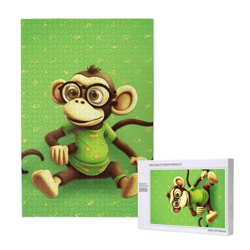Green Monkey Printed Jigsaw Puzzle with Storage Box, Wooden Puzzle for Adults and Kids, 1000 Pieces Family Fun Decorative Game Green Monkey Printed Jigsaw Puzzle with Storage Box, Wooden Puzzle for Adults and Kids, 1000 Pieces Family Fun Decorative Game von WPUTY