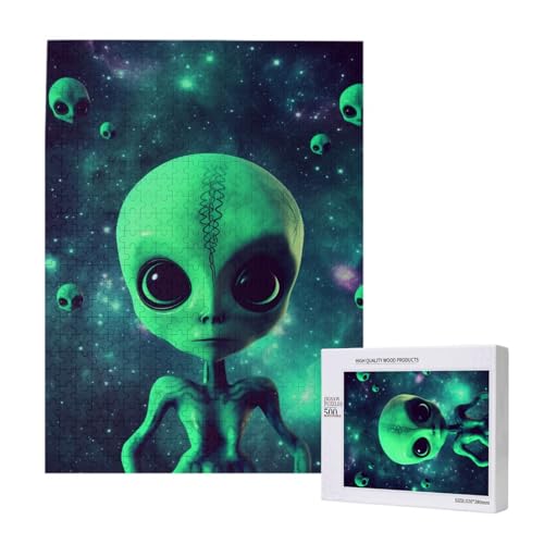 Grünes Alien-gedrucktes Puzzle mit Aufbewahrungsbox, Holzpuzzle für Erwachsene und Kinder, 500 Teile Familienspaß, dekoratives Spiel Grünes Alien-gedrucktes Puzzle mit Aufbewahrungsbox, Holzpuzzle für Erwachsene und Kinder, 500 Teile Familienspaß, dekoratives Spiel von WPUTY