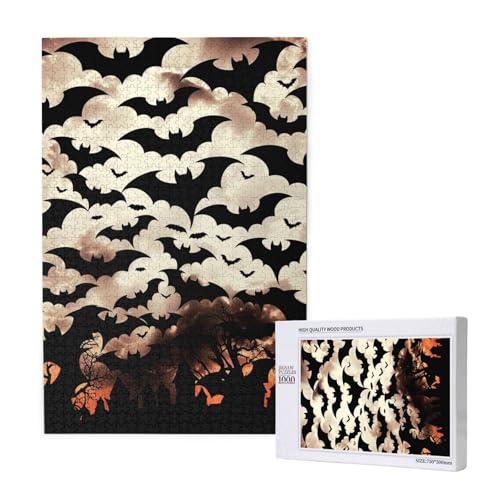 Halloween Flying Bats Printed Jigsaw Puzzle with Storage Box, Wooden Puzzle for Adults and Kids, 1000 Pieces Family Fun Decorative Game Halloween Flying Bats Printed Jigsaw Puzzle with Storage Box, Wooden Puzzle for Adults and Kids, 1000 Pieces Family Fun Decorative Game von WPUTY