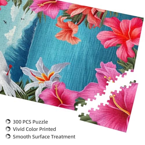 Hawaii Hibiskus Blume gedruckt Puzzle mit Aufbewahrungsbox, Holzpuzzle für Erwachsene und Kinder, 300 Teile Familienspaß, dekoratives Spiel Hawaii Hibiskus Blume gedruckt Puzzle mit Aufbewahrungsbox, Holzpuzzle für Erwachsene und Kinder, 300 Teile Familienspaß, dekoratives Spiel von WPUTY