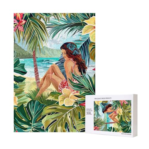 Hawaiianische Kunst, gedrucktes Puzzle mit Aufbewahrungsbox, Holzpuzzle für Erwachsene und Kinder, 300 Teile, Familienspaß, dekoratives Spiel Hawaiianische Kunst, gedrucktes Puzzle mit Aufbewahrungsbox, Holzpuzzle für Erwachsene und Kinder, 300 Teile, Familienspaß, dekoratives Spiel von WPUTY
