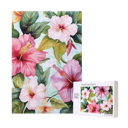 Hawaiianischer Blumendruck, bedrucktes Puzzle mit Aufbewahrungsbox, Holzpuzzle für Erwachsene und Kinder, 300 Teile, Familienspaß, dekoratives Spiel Hawaiianischer Blumendruck, bedrucktes Puzzle mit Aufbewahrungsbox, Holzpuzzle für Erwachsene und Kinder, 300 Teile, Familienspaß, dekoratives Spiel von WPUTY