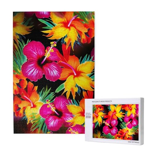 Hawaiianisches buntes Blumendruck-Puzzle mit Aufbewahrungsbox, Holzpuzzle für Erwachsene und Kinder, 1000 Teile, Familienspaß, dekoratives Spiel Hawaiianisches buntes Blumendruck-Puzzle mit Aufbewahrungsbox, Holzpuzzle für Erwachsene und Kinder, 1000 Teile, Familienspaß, dekoratives Spiel von WPUTY