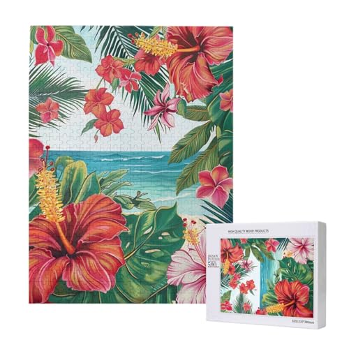 Hawaiianisches gedrucktes Puzzle mit Aufbewahrungsbox, Holzpuzzle für Erwachsene und Kinder, 500 Teile Familienspaß, dekoratives Spiel Hawaiianisches gedrucktes Puzzle mit Aufbewahrungsbox, Holzpuzzle für Erwachsene und Kinder, 500 Teile Familienspaß, dekoratives Spiel von WPUTY