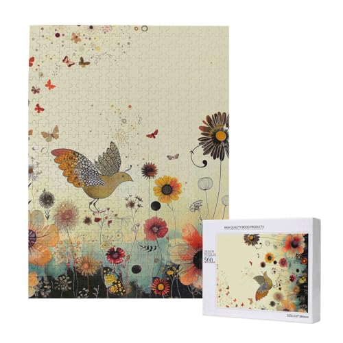 Hen Flying Butterflies Among Flower Printed Jigsaw Puzzle with Storage Box, Wooden Puzzle for Adults and Kids, 500 Pieces Family Fun Decorative Game Hen Flying Butterflies Among Flower Printed Jigsaw Puzzle with Storage Box, Wooden Puzzle for Adults and Kids, 500 Pieces Family Fun Decorative Game von WPUTY