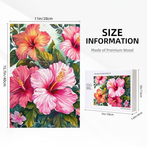 Hibiskus Blumen Kunst gedruckt Puzzle mit Aufbewahrungsbox, Holzpuzzle für Erwachsene und Kinder, 300 Teile Familienspaß, dekoratives Spiel Hibiskus Blumen Kunst gedruckt Puzzle mit Aufbewahrungsbox, Holzpuzzle für Erwachsene und Kinder, 300 Teile Familienspaß, dekoratives Spiel von WPUTY