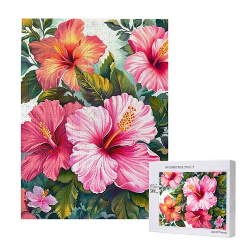 Hibiskus Blumen Kunst gedruckt Puzzle mit Aufbewahrungsbox, Holzpuzzle für Erwachsene und Kinder, 500 Teile Familienspaß, dekoratives Spiel Hibiskus Blumen Kunst gedruckt Puzzle mit Aufbewahrungsbox, Holzpuzzle für Erwachsene und Kinder, 500 Teile Familienspaß, dekoratives Spiel von WPUTY