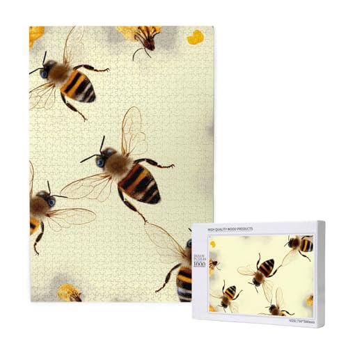 Honey Bee Printed Jigsaw Puzzle with Storage Box, Wooden Puzzle for Adults and Kids, 1000 Pieces Family Fun Decorative Game Honey Bee Printed Jigsaw Puzzle with Storage Box, Wooden Puzzle for Adults and Kids, 1000 Pieces Family Fun Decorative Game von WPUTY
